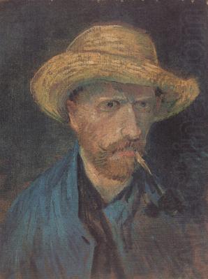 Self-Portrait with Straw Hat and Pipe (nn04), Vincent Van Gogh